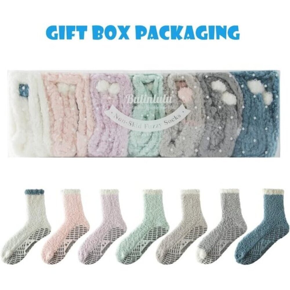 Women’s Fuzzy Socks with Grips – Soft, Cozy, Warm & Non-Slip Winter Slipper So - Picture 2 of 7
